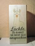 Tischlampe Alpaka mit Spruch 