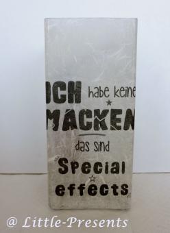 Tischlampe mit Spruch, Ich habe keine Macken 