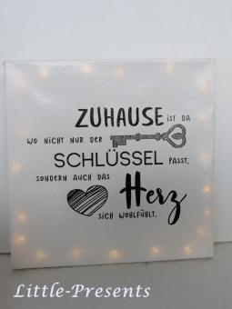 Lichtrahmen Spruch Zu Hause, Schlüssel zum Herz 