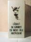 Tischlampe Alpaka grau, mit Spruch 