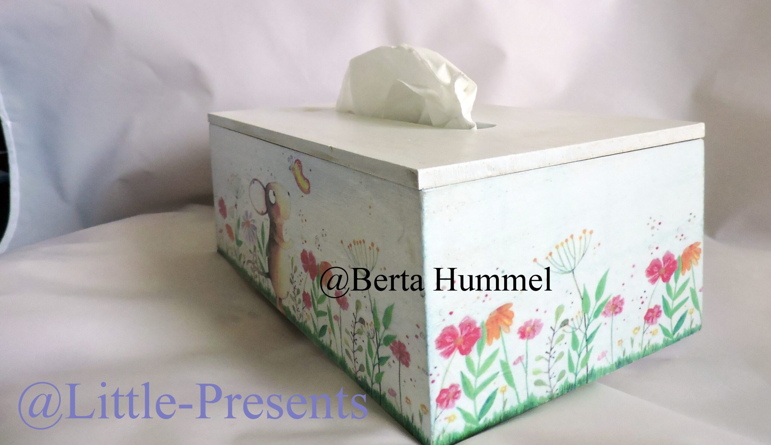 Maus Tücherbox mit Blumenmotiv – Motiv von herzensbilder.at – Bild 3