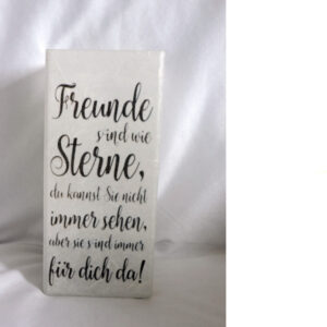 Glaslampe „Freunde sind wie Sterne“ ⭐