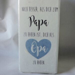 Glaslampe „Papa & Opa“ – liebevolles Geschenk mit Spruch