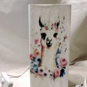 Glaslampe mit Alpaka-Motiv – handgemacht & personalisierbar