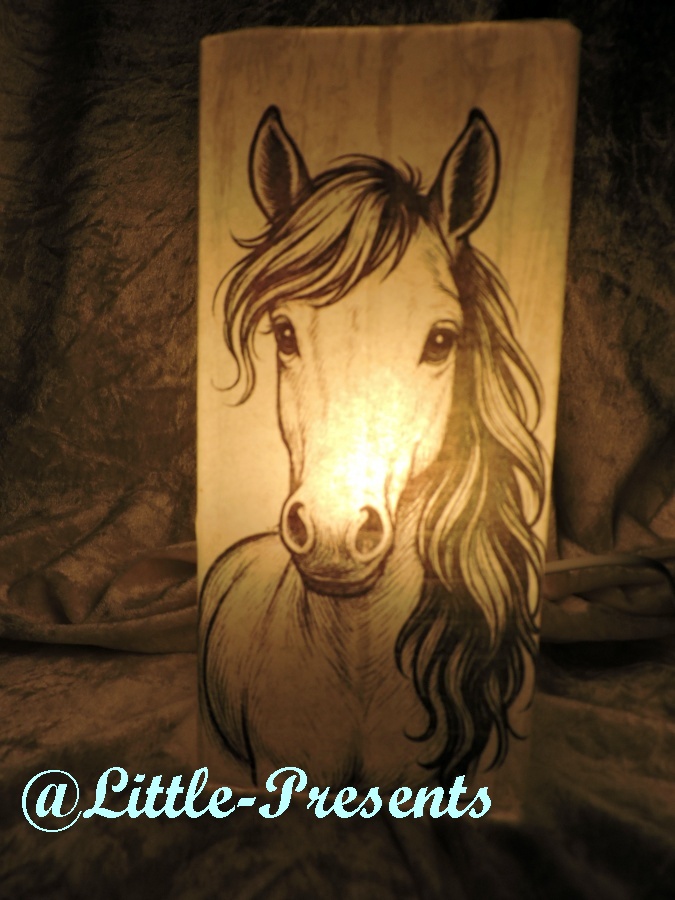 Glaslampe mit Pferde-Motiv – exklusives eigenes Design – Bild 2