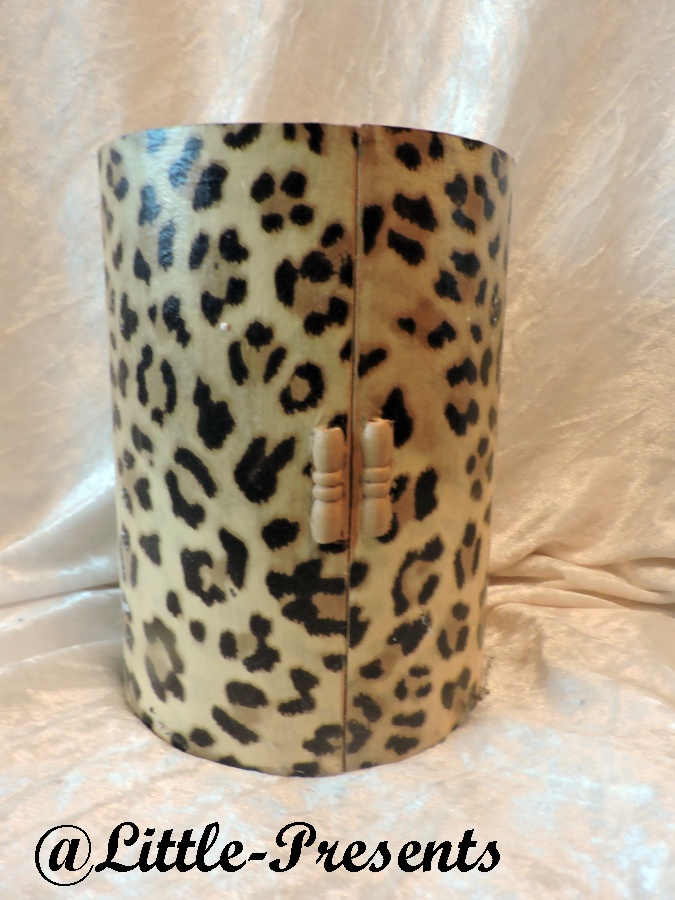 Schmuckbox, rund, Leopardendesign