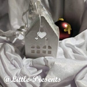 Keramikhäuschen mit Ballonlicht – handgemachte Deko mit Herz