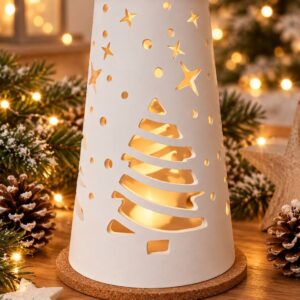 🎄 Weihnachts-Windlicht „Tannenbaum & Sterne“